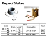  FIREPROOF LIFELINE WITH HOOK, 8 MM x 30 MTR